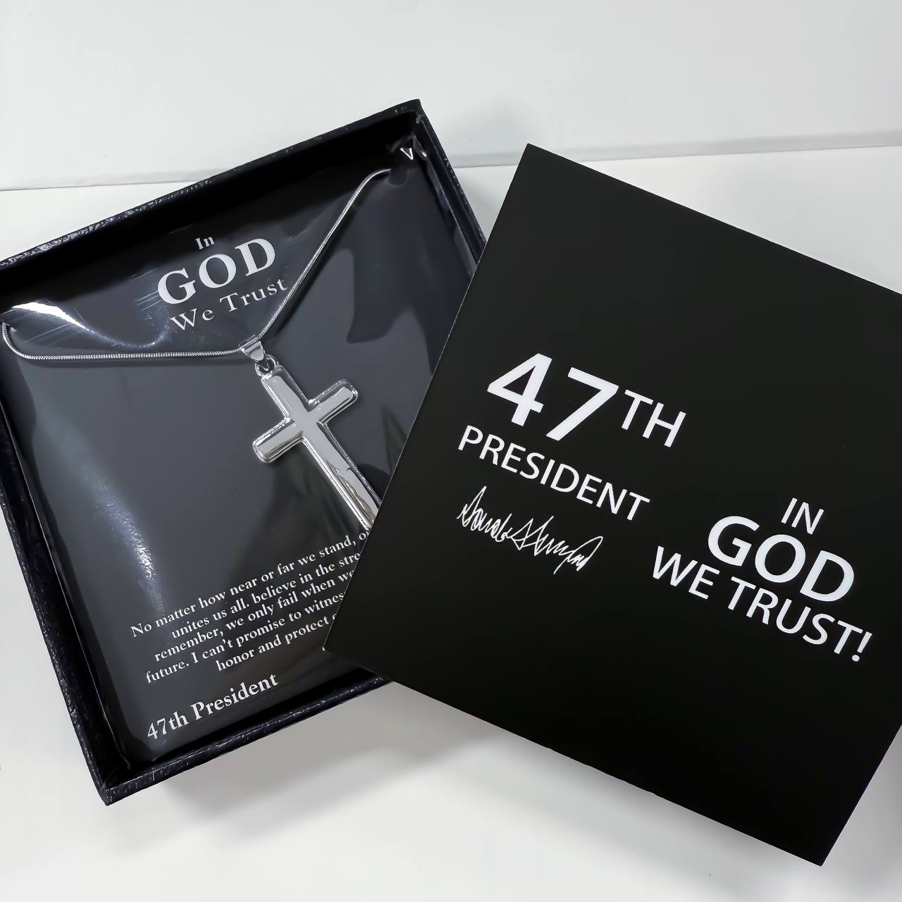 Sterling Silver 47 President “In God We Trust” Crossc