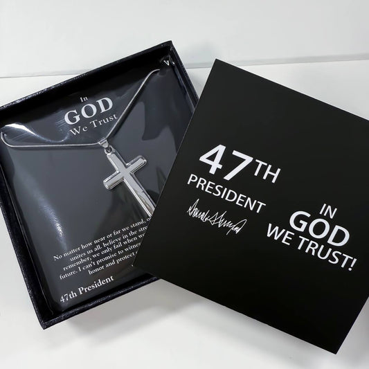 Sterling Silver 47 President “In God We Trust” Crossc