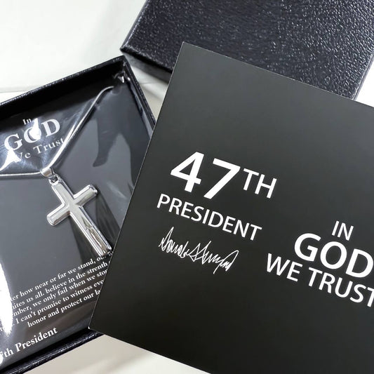 Sterling Silver 47 President “In God We Trust” Crossc