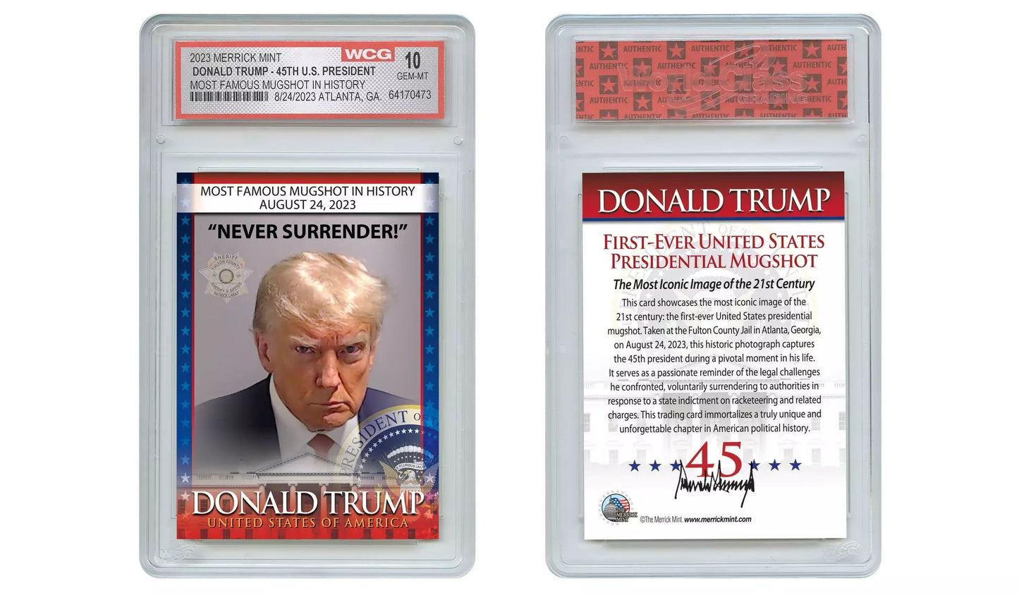 Trump Mugshot Collectible Trading Card - Limited Signature Edition